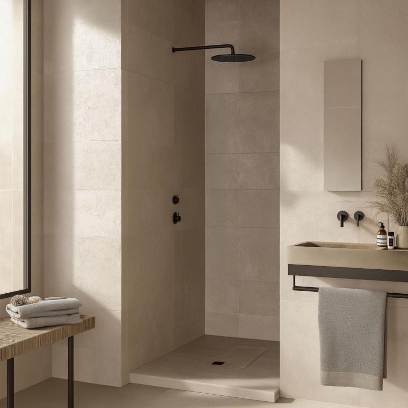 Waterevolution Flow embutida termostato de chuveiro com 1 torneira de fechamento preto fosco 1208920977