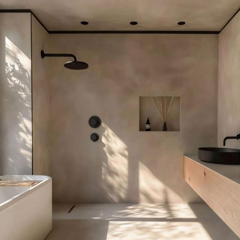 Waterevolution Flow embutido termostato de chuveiro com 1 desviador preto fosco 1208920978