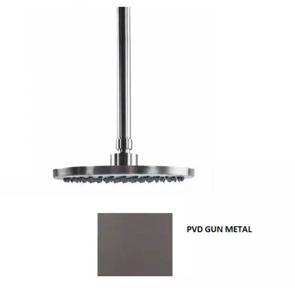 Waterevolution Flow chuveiro de teto 250mm com conexão ao teto Gun Metal T1642GME