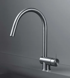 Waterevolution Flow torneira de cozinha em aço inoxidável maciço com bica retrátil T155IE