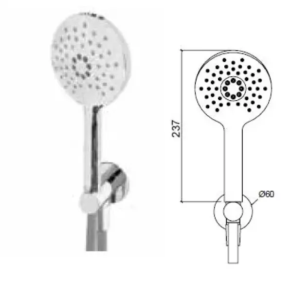 Waterevolution Flow conjunto de ducha de mão redonda completo com conexão de parede totalmente em aço inoxidável T1621RIE