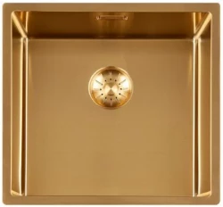 Lorreine 40SP-Gold Luxo Pia de Cozinha em Aço Inoxidável PVD Ouro 40x40 Embutida, Semi-Embutida e Sobreposta 1208952328