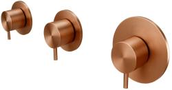 Waterevolution Flow embutido termostático de chuveiro com 2 registros PVD cobre escovado