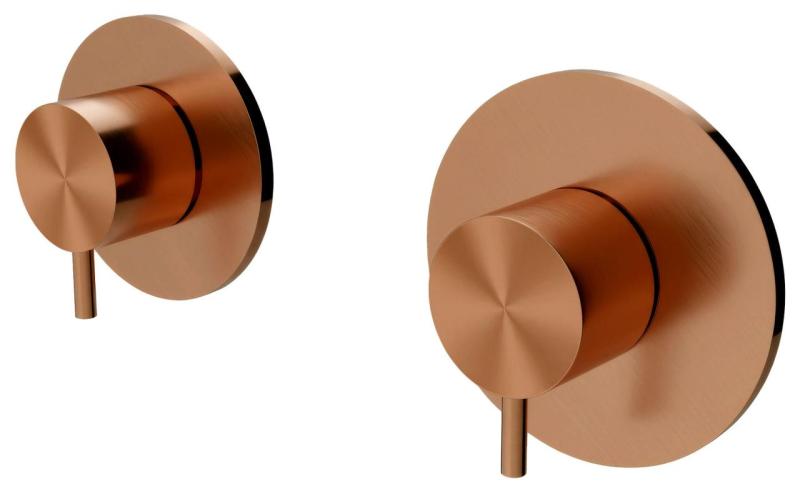 Termóstato de duche embutido Waterevolution Flow com 1 torneira de inversão em cobre