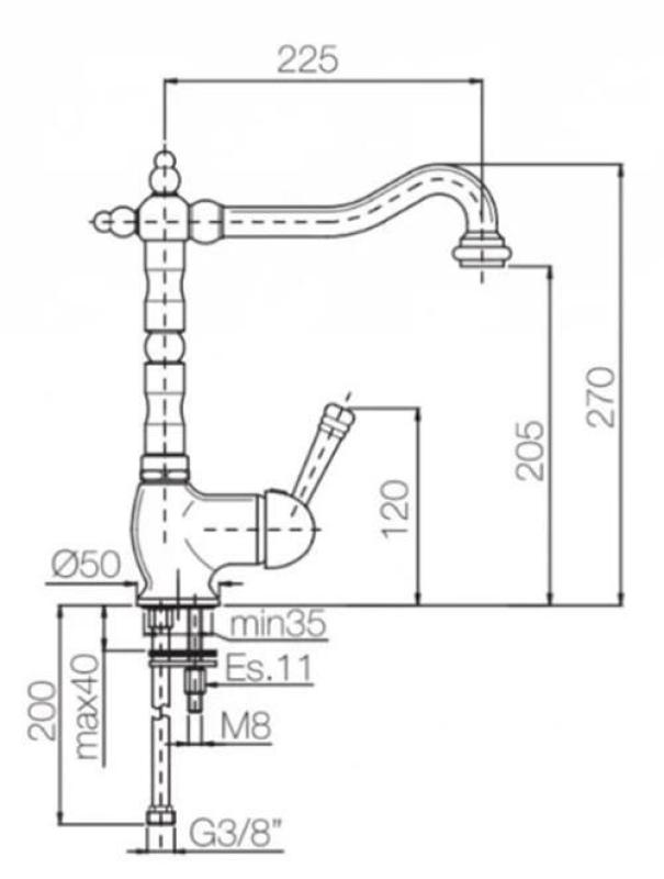 Torneira de cozinha nostálgica PB monocomando de montagem com alavanca branca em aço inoxidável 1208952878