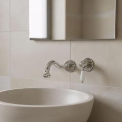 Mistura de lavatório embutida nostálgica PB Vintage com bica de 21cm em cromo