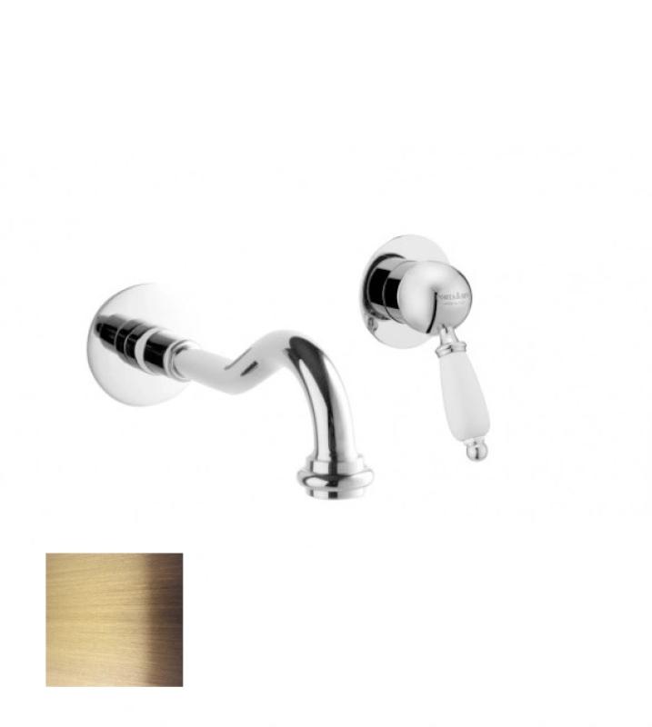 Misturador de lavatório embutido nostálgico PB Vintage com bica de 21 cm em bronze