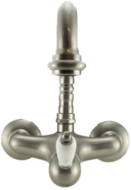 PB torneira de parede nostálgica de uma alavanca montagem externa alavanca branca aço inoxidável