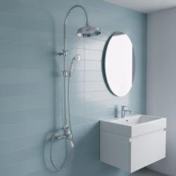 PB Conjunto de Misturador de Chuveiro Nostálgico com Chuveiro de Teto Cromado