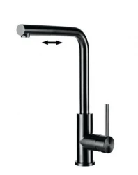 Torneira de cozinha de metal de luxo Tweed gun metal com bica giratória e removível 1208953120