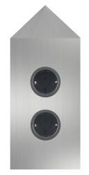 Indux Corner Coluna de energia com 2 tomadas com terra Randaarde Hoek RVS 1208953220