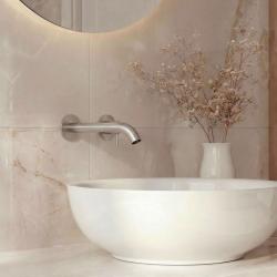 SB Round misturador de lavatório embutido níquel escovado 162mm