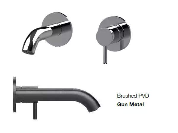 SB Round misturador de lavatório embutido gun metal PVD 102mm