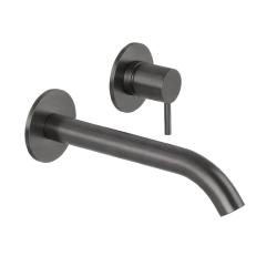 SB Round misturador embutido para lavatório gun metal PVD 162mm