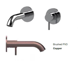 SB Round torneira embutida para lavatório cobre escovado PVD 132mm