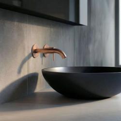 SB Round 316 misturador de lavatório embutido Cobre Escovado PVD 132mm