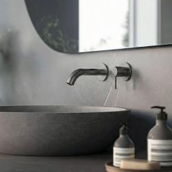 SB Round 316 misturador embutido para lavatório Gun Metal PVD 102mm