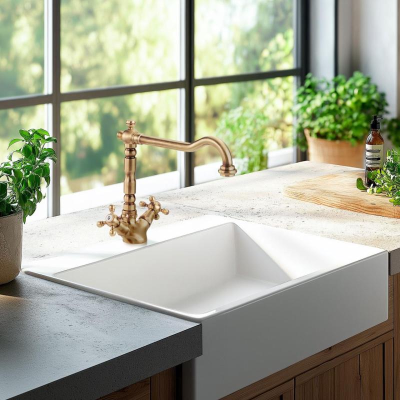 Kraan Nostálgica V1910 Latão Natural torneira envelhecida descolorida 1208953525