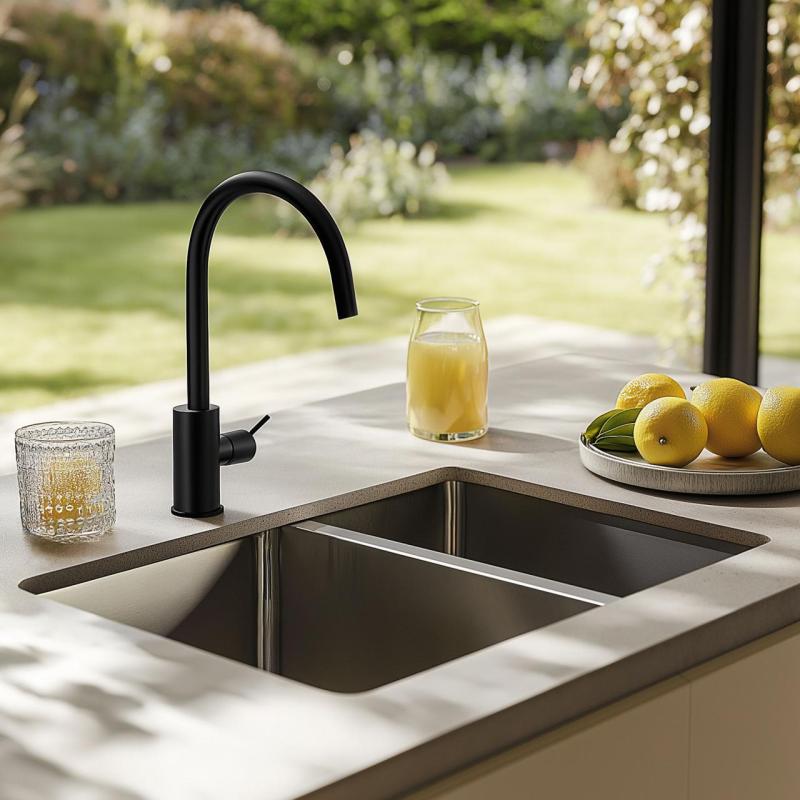 Franke Mythos MYX 160.34.16 BL pia de cozinha de aço inoxidável sob bancada com uma cuba e meia 34+16cm 122.0638.273