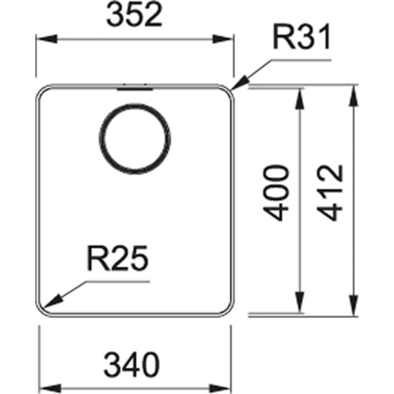 Franke Mythos MYX 210.34 pia de aço inoxidável 34x40cm instalação nivelada 127.0638.274