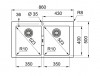 Franke Sirius 2 S2D 620 kunstof dubbele spoelbak zwart opbouw 1208953708