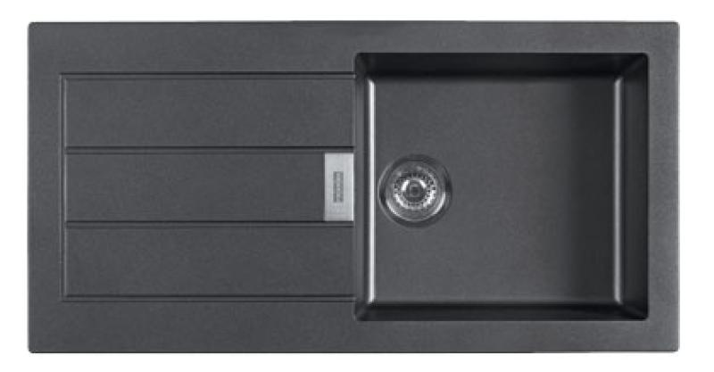 Franke Sirius 2 S2D 611 pia de plástico com escorredor preto de superfície 100x50 143.0634.480