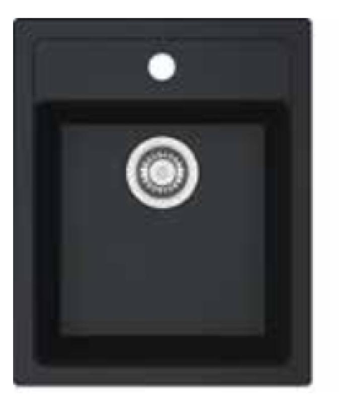 Franke Sirius 2 S2D 610.40 pia de plástico preta 43x53cm de superfície com furo para torneira 114.0568.053