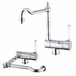 PB Vintage Nostálgica torneira de cozinha dobrável para janela cromada 1208953755
