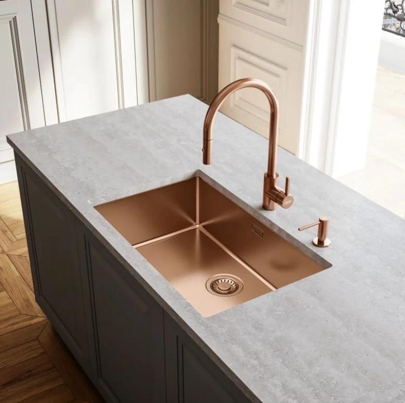 Franke torneira de cozinha de cobre Eos Neo com bica extensível e spray retrátil pvd copper 115.0628.254