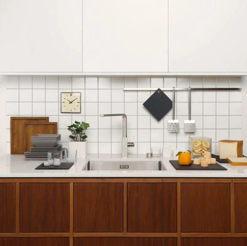 Franke maciça torneira de cozinha em aço inox Mythos com bica giratória inox 115.0547.852