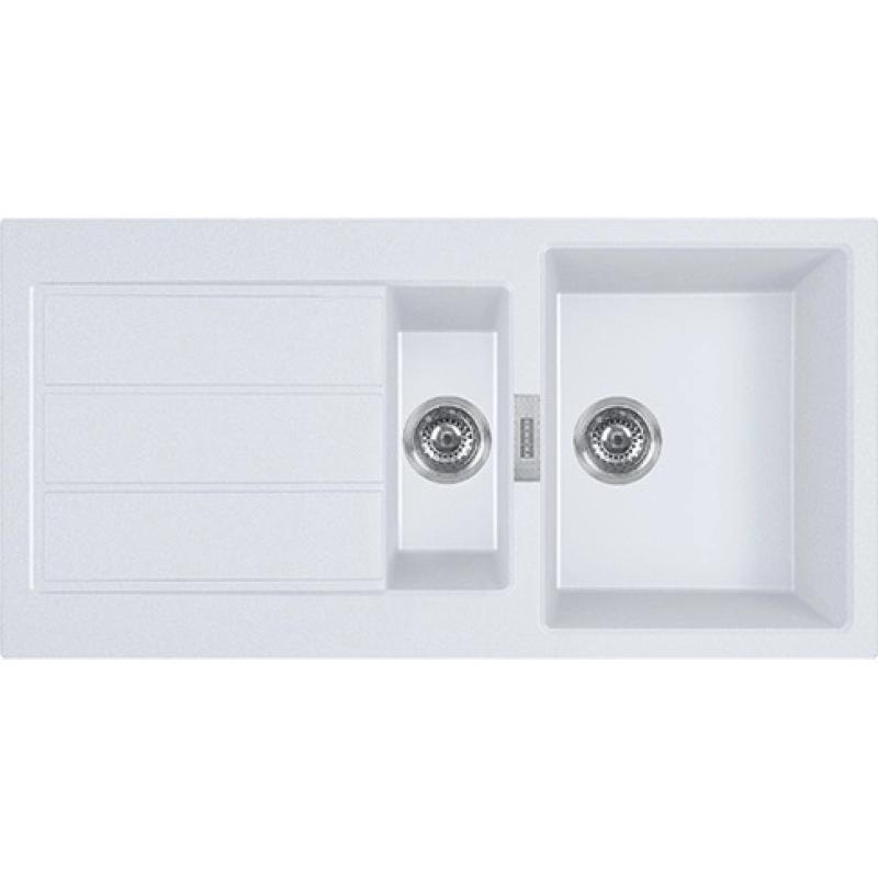 Franke Sirius 2 S2D 651 plástico 1,5 pia e meia com escorredor branco sobressalente 100x50 143.0634.555