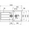 Franke Sirius 2 S2D 651 kunstof 1,5 anderhalve spoelbak met afdruip wit opbouw 100x50 1208953819