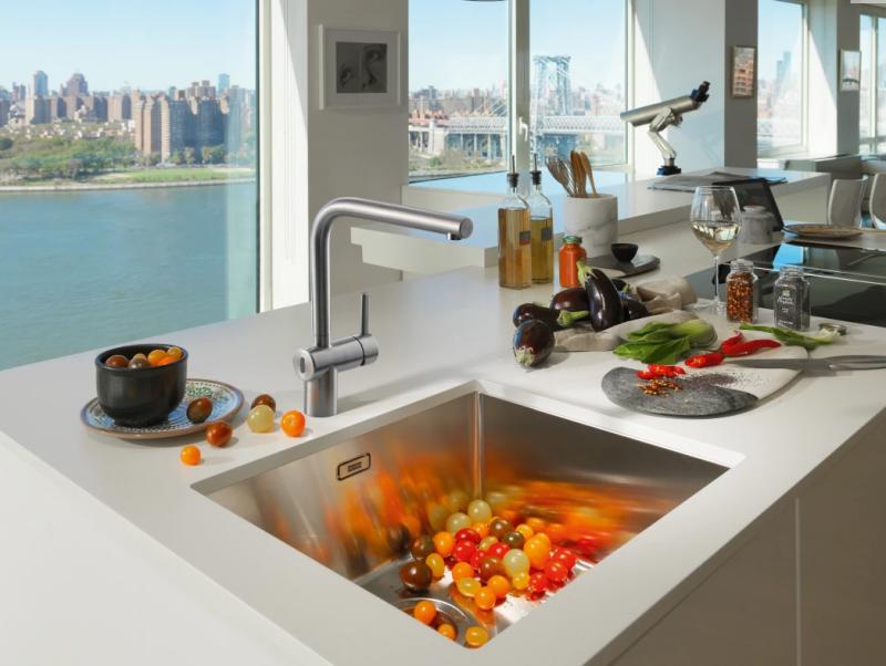 Franke maciço inox sensor Torneira de Cozinha Atlas Neo bica giratória inox 115.0625.489