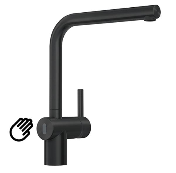 Franke torneira de cozinha com sensor preto escovado Atlas Neo bica giratória 115.0625.525