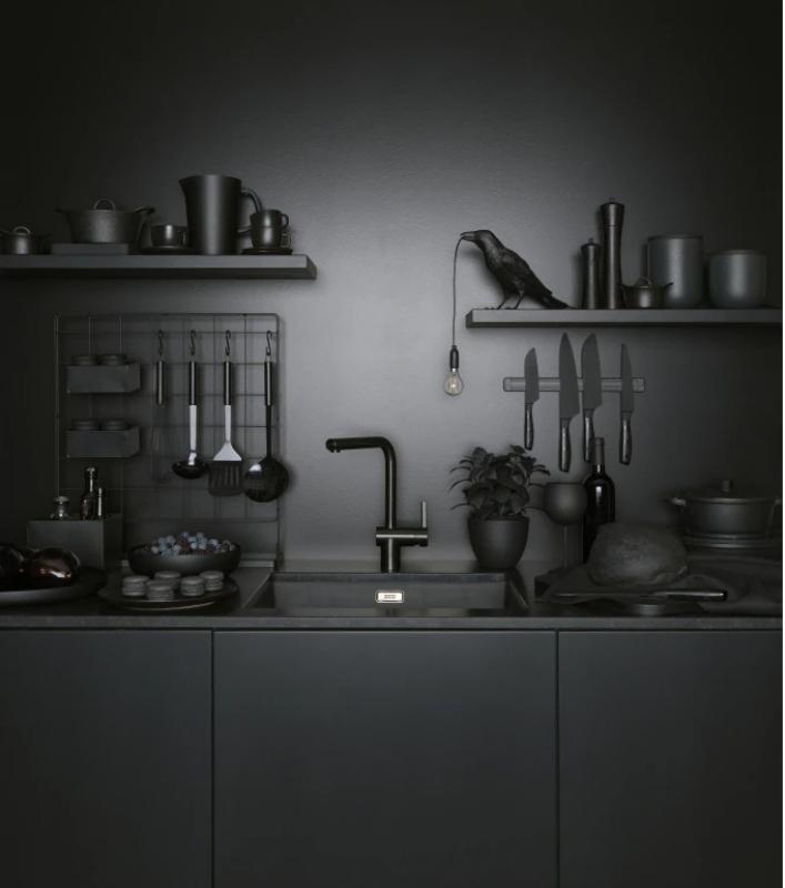 Franke torneira de cozinha com sensor preto escovado Atlas Neo bica giratória 115.0625.525