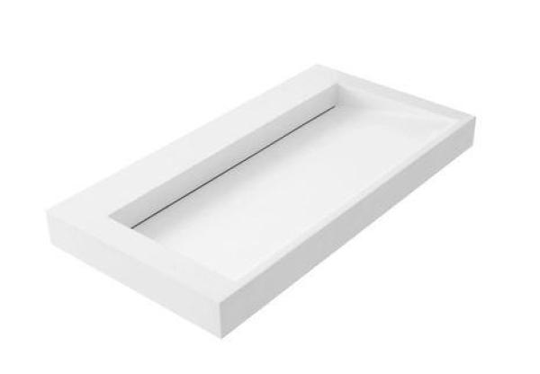 Pia Solid-S Quatra em solid surface branco fosco sem furo para torneira 90x45,5cm 1208953900