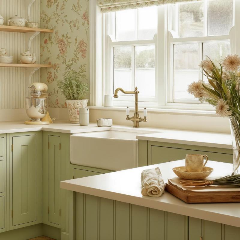 PB Torneira clássica nostálgica para cozinha campestre Bronze com alavancas brancas 1208953913