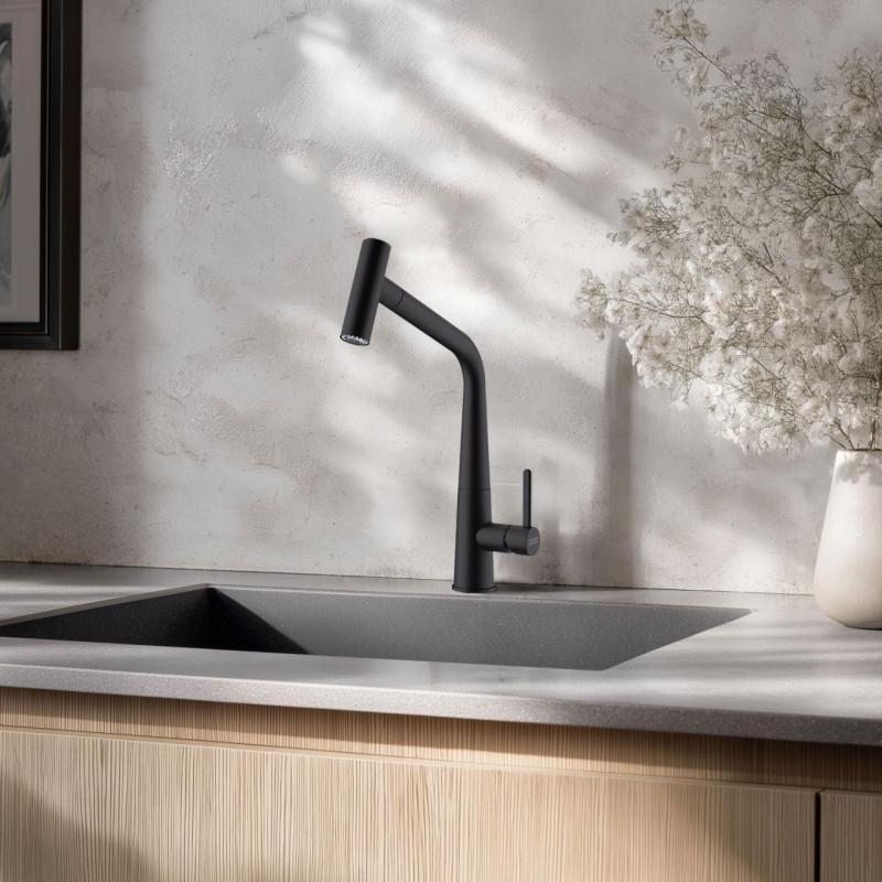 Franke Icon Torneira de Cozinha preto fosco com bica extensível 115.0625.190