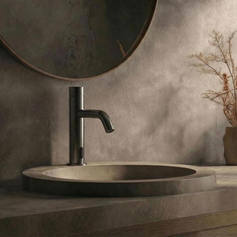 Waterevolution Flow torneira eletrônica para lavatório com infravermelho a bateria Gun Metal T110GME