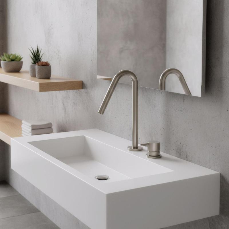 Waterevolution Flow torneira de lavatório de 2 furos totalmente em aço inoxidável com bica pequena de 120mm T1121VIE