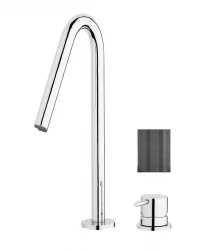 Waterevolution Flow torneira de lavatório de 2 furos PVD Gun Metal com bica alta de 120mm T1122VGME