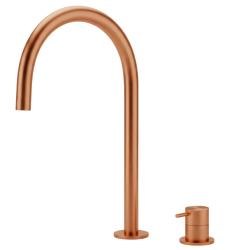 Torneira de lavatório Waterrevolution Flow de 2 furos em cobre escovado PVD com bico alto de 200 mm T1122UCPE
