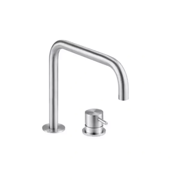 Waterevolution Flow torneira de lavatório de 2 furos com bica alta 222 Inox T122HIE