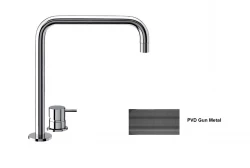 Waterevolution Flow misturadora de lavatório de 2 furos, bica alta 222 PVD Gun Metal T122HGME