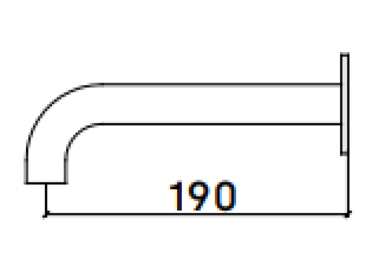 Waterevolution Flow bica de banheira em latão escovado T167119LE comprimento do bico 19cm