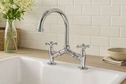 PB classic Nostálgica torneira de cozinha clássica Cromada com distância variável entre os centros 2 furos 18-25cm 1208954351