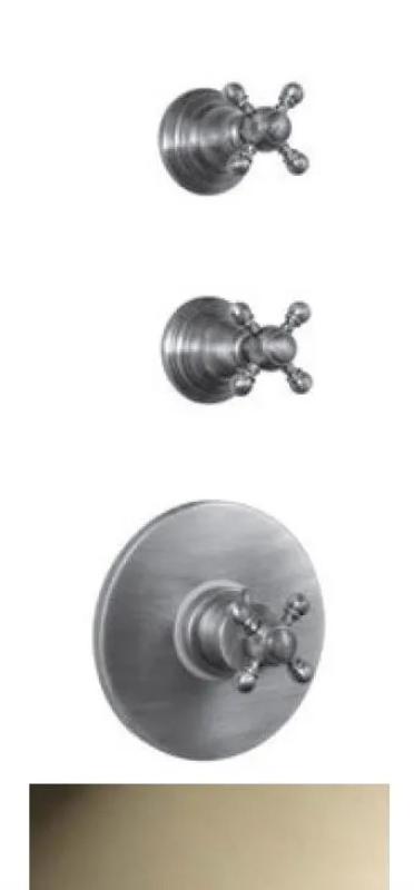 PB Classic Termóstato de duche embutido nostálgico com 2 torneiras de fecho, acabamento em aço inoxidável