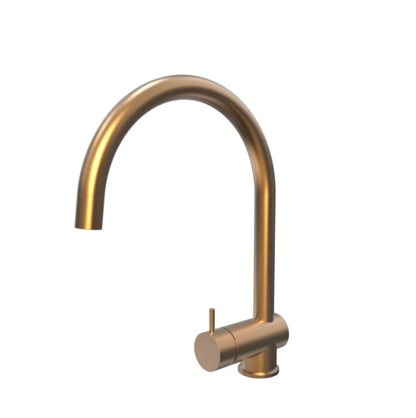 Waterevolution Flow torneira de cozinha PVD Cobre Escovado com bica extensível T155CPE