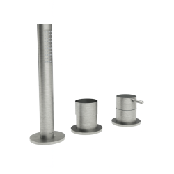 Waterevolution Flow Misturador de Banho de 3 Vias para Montagem na Borda da Banheira Aço Inoxidável T138SBIE