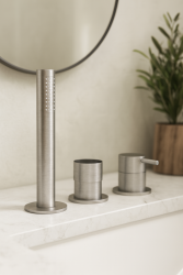 Waterevolution Flow Misturador de Banho de 3 Vias para Montagem na Borda da Banheira Aço Inoxidável T138SBIE